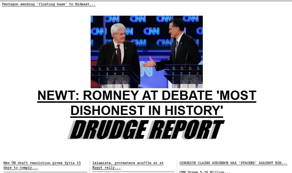 Drudge Newt takes on Romney