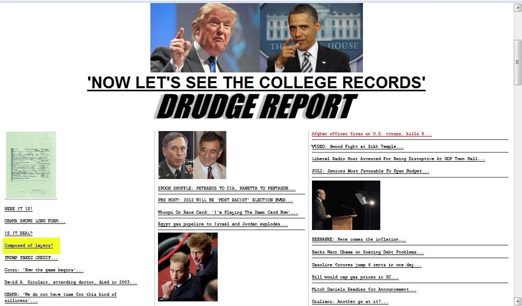 Drudge Layers hidden by Google