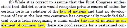 Sosa v. Alverez-Machain Et al. 6 Law of Nations