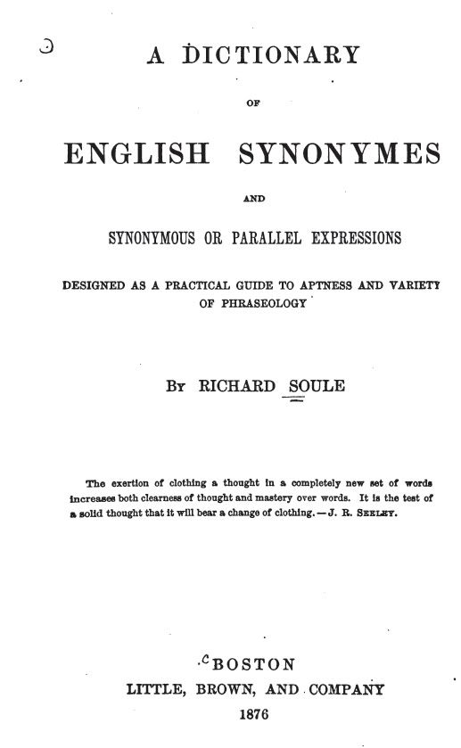 English synonymes and synonymous or parallel expressions