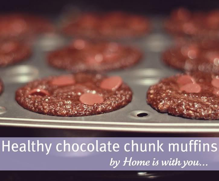 Healthy Chocolate Chunk Muffins by Home is with You