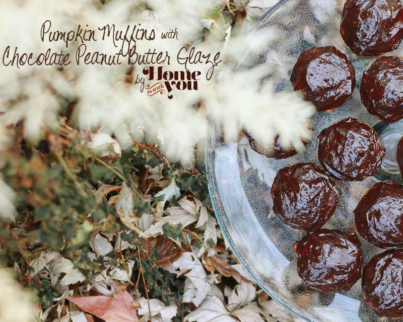 Recipes Pumpkin Muffins with Chocolate Peanut Butter Glaze Recipe // Home is with You