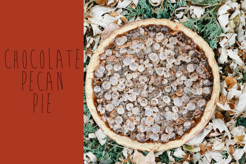 healthy thanksgiving dessert Chocolate Pecan Pie Recipe // Home is with You