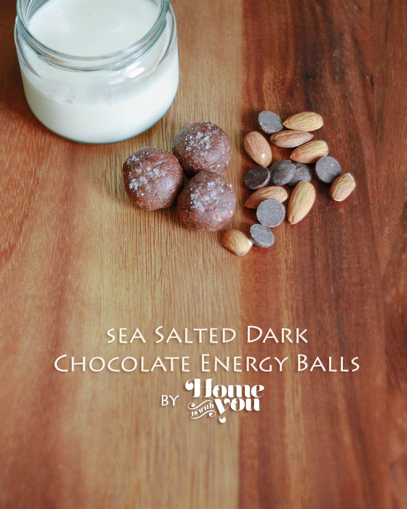 Dark Chocolate Energy Balls Sea Salted Dark Chocolate Energy Balls // Home is with You