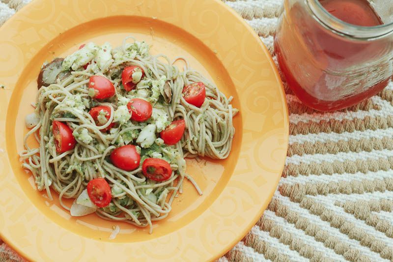 Soba Noodles with Steamed Fish and Veggies Recipe // Home is with You