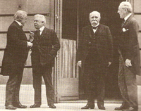 Versailles: Lloyd George, Orlando, Clemenceau and Wilson - click to read more