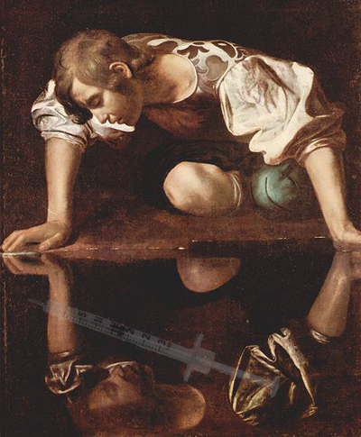 Narcissus, with apologies to Caravaggio