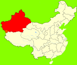 Xinjiang Uyghur Autonomous Region (highlighted) - click to find out more about Alimujiang Yimiti