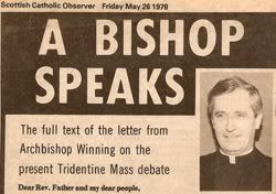 click to see the full text of Archbishop (later Cardinal) Winning's letter