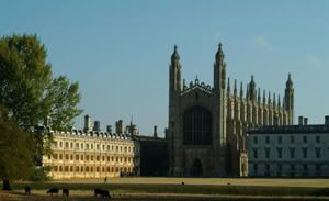 King's College Chapel as seen from 'the backs' across the river Cam - click to access Chapel website