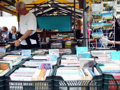 a bookstall in the Cambridge market