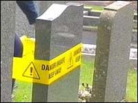 cordoned-off graves - more offensive than dangerous