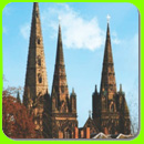 Lichfield Cathedral's Western front: click to enter website