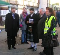 David Howarth (far left) helping collect signatures for the No Mill Road Tesco campaign