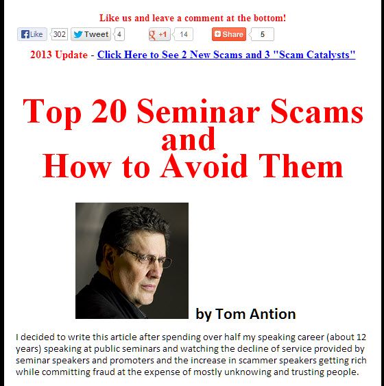  Top 20 Seminar Scams and
How to Avoid Them