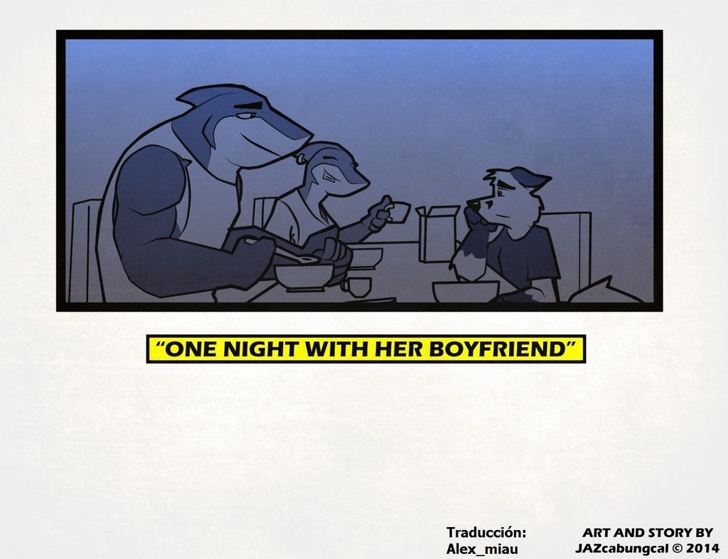 Comic yiff: One night with her boyfriend (m/m)