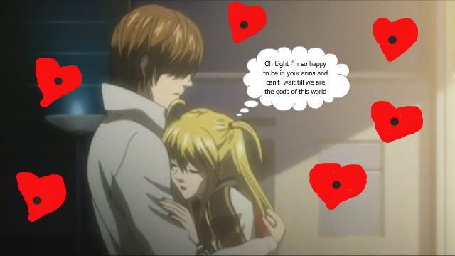 Light And Misa Misa hugging light and