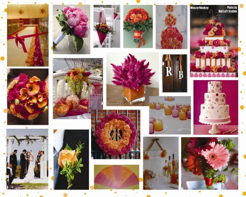 Cakes,Decor,Fall,Flowers,Inspiration Board,Summer,Pink,Orange