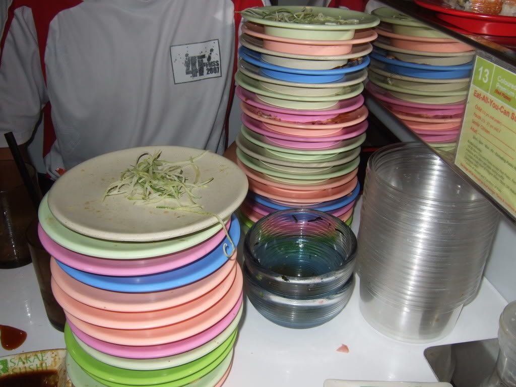 Empty plates of sushi xD