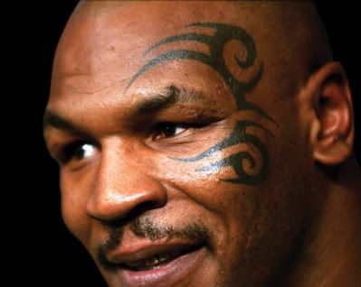 mike tyson in action. of boxer Mike Tyson,