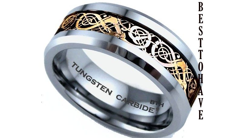 gothic look men's wedding ring