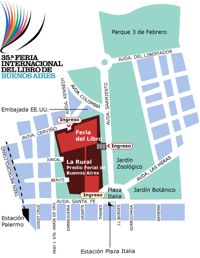 Mapa para llegar a la Feria del Libro de Buenos Aires