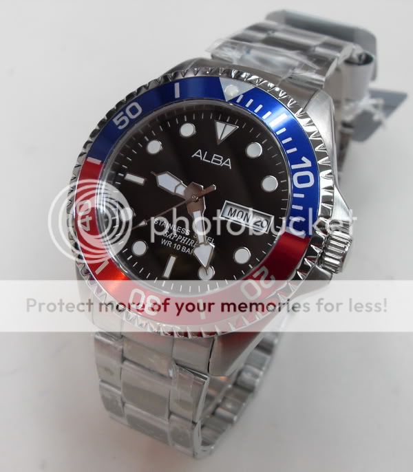 ALBA MENS WATCH SUBMARINER AXND37X1 Sapphire,by Seiko  