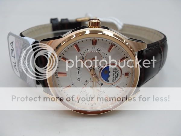 ALBA MENS WATCH SUN MOON 24H PINK GOLD PLATED AS5006X1  