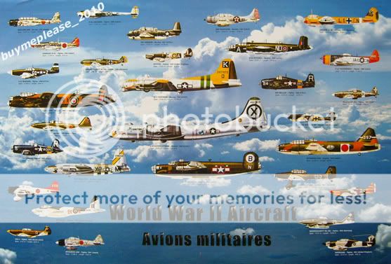 World War II Aircraft Avions Militaires Collection Picture Poster