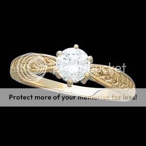 Round Diamond 14K White Gold Antique Ring 7/8 Ct F SI2  