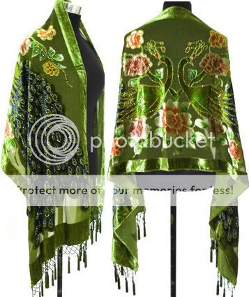 New Chinese Womens Silk Embroider Shawl/Scarf peafowl Flowers  