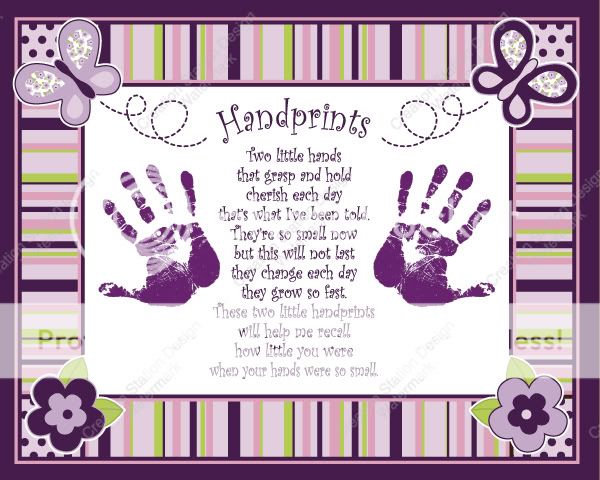 Sugar Plum Babys Handprints with Poem  