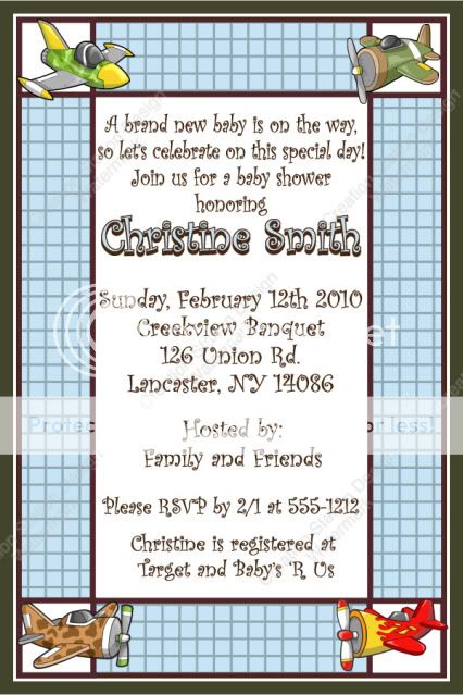 Airplane Pro Flyer Digital Baby Shower Invitation  