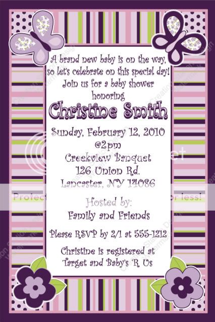 Sugar Plum Digital Baby Shower Invitation  