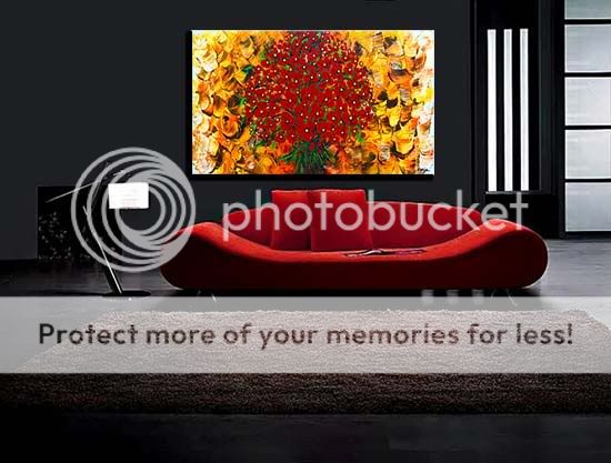 Flowers Red Poppies Oil Painting knife Textured Abstract Contemporary 