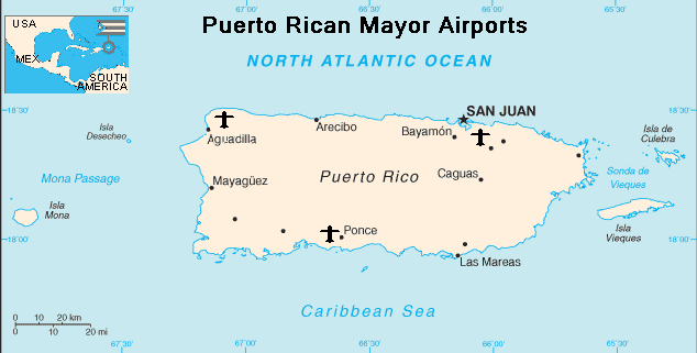Puerto Rico Airports Map