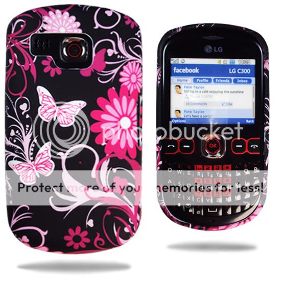 FOR LG C300 TOWN PINK BUTTERFLY FLORA GEL CASE COVER UK  