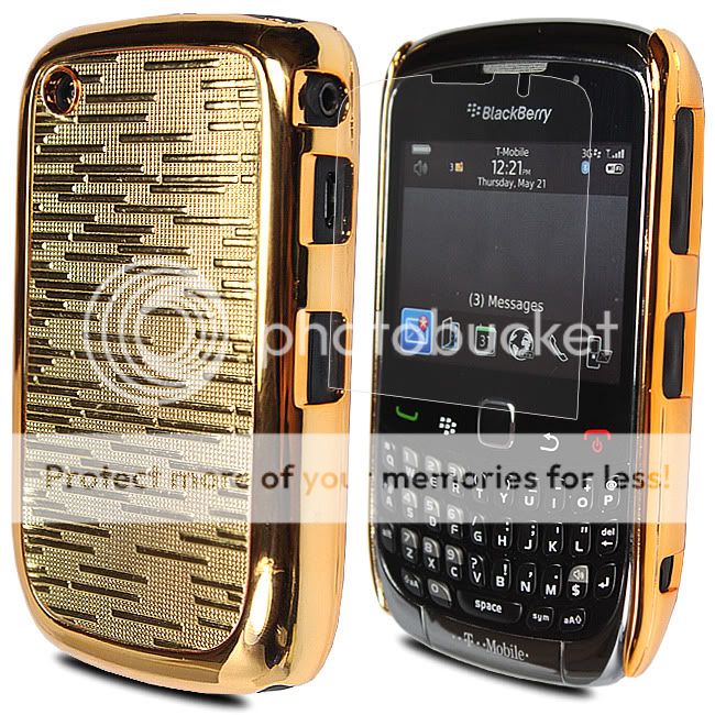 FOR BLACKBERRY CURVE 3G 9300 GOLD GLOSSY METALLIC CHROME CASE COVER 