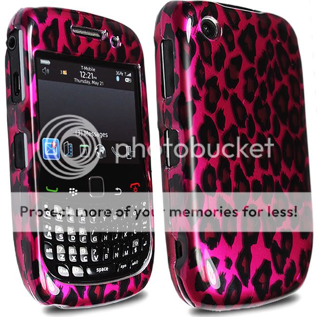 FOR BLACKBERRY CURVE 8520 PINK LEOPARD SPOT GLOSSY HARD SHELL CASE ...