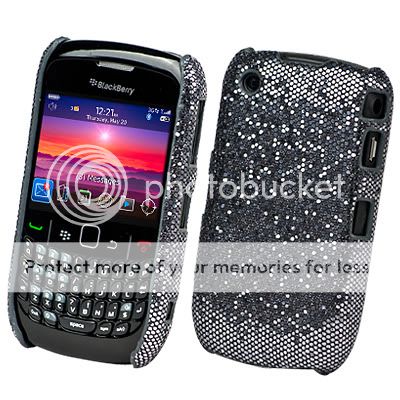 BLACK SPARKLE BLING HARD CASE FOR BLACKBERRY CURVE 8520  