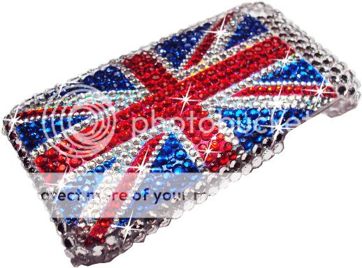 ENGLAND FLAG DIAMOND BLING CASE COVER FOR IPHONE 3G 3GS