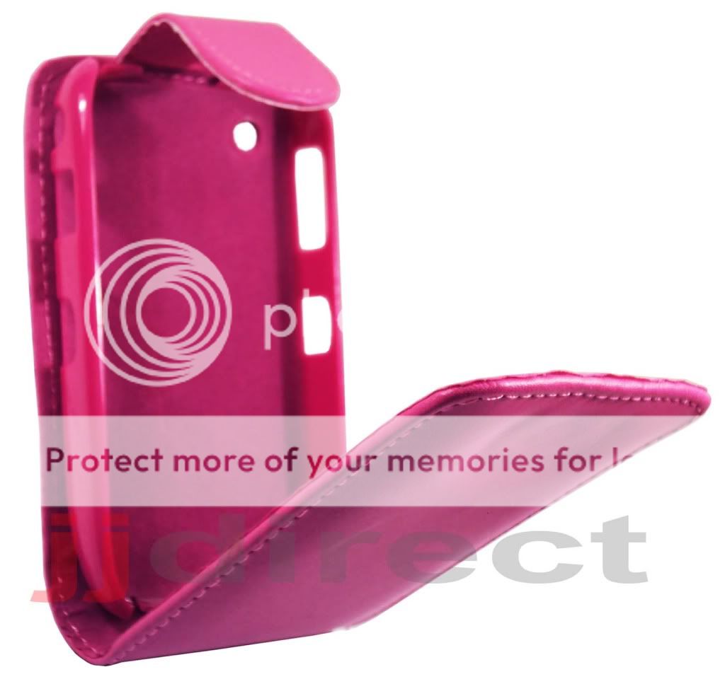 For Blackberry 8520 Curve Hot Pink Leather Case Pouch  