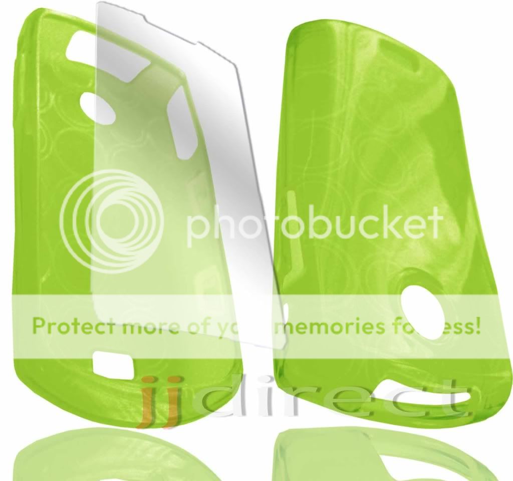 Green Silicone Gel Case+Film for Samsung GT S5620 Monte  