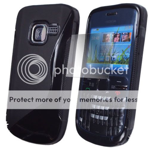 CASE COVER FOR NOKIA C3 00 BLACK+SCREEN PROTECTOR  