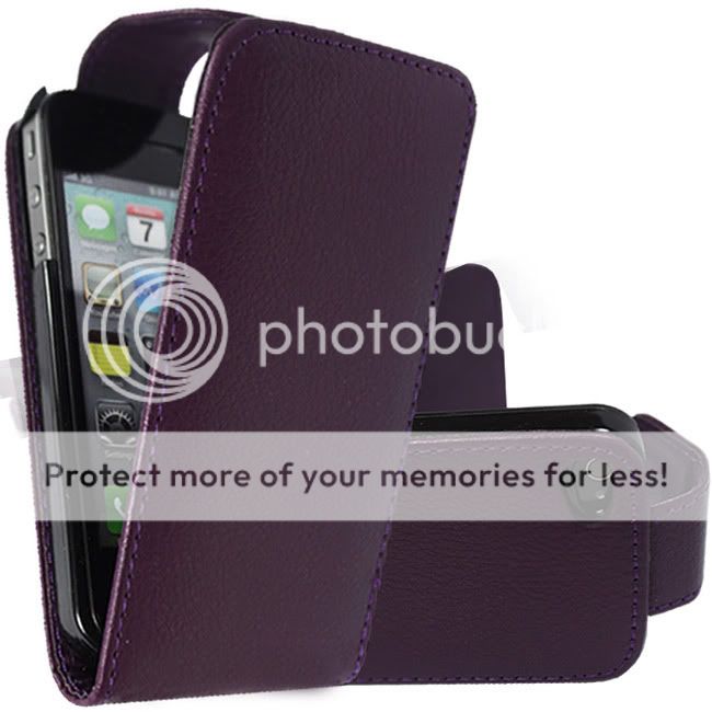   FLIP ON QUALITY HARD PU LEATHER CASE COVER FOR APPLE IPHONE 4G 44S NEW