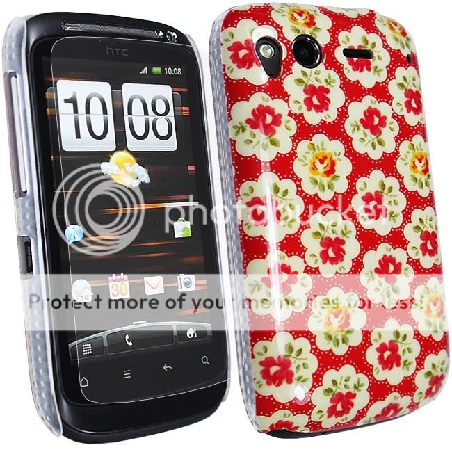   IMD CLASSIC FLOWER FLORAL CASE COVER FOR HTC DESIRE S + SCREEN GUARD