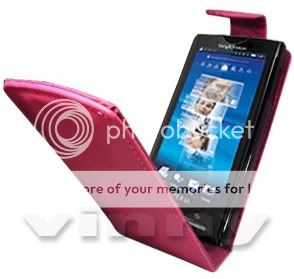 HOT PINK LEATHER FLIP CASE FOR SONY ERICSSON XPERIA X10  