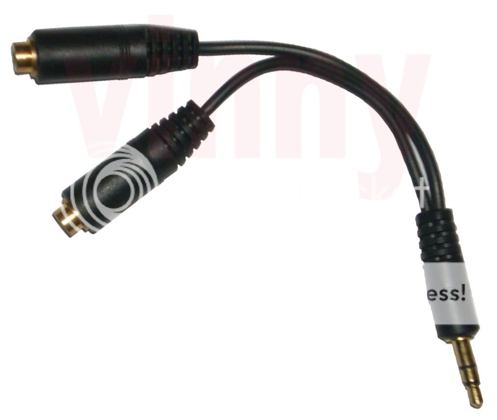 black universal y splitter cable